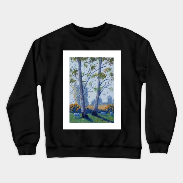 Gum Trees in the Afternoon - Oil on Board Crewneck Sweatshirt by pops